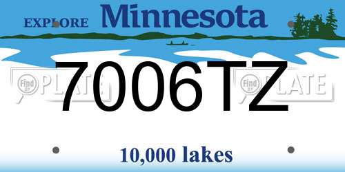 7006TZ Minnesota License Plate