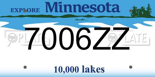 7006ZZ Minnesota License Plate