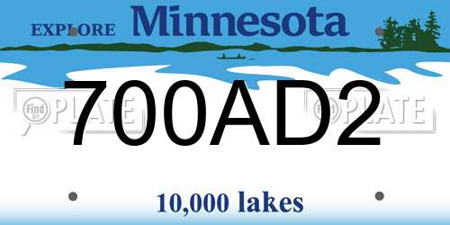 700AD2 Minnesota License Plate
