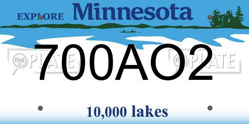 700AO2 Minnesota License Plate