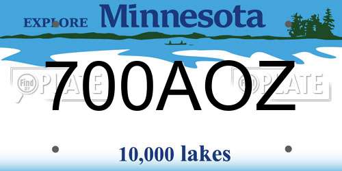 700AOZ Minnesota License Plate