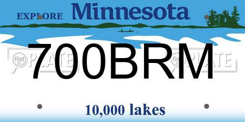 700BRM Minnesota License Plate