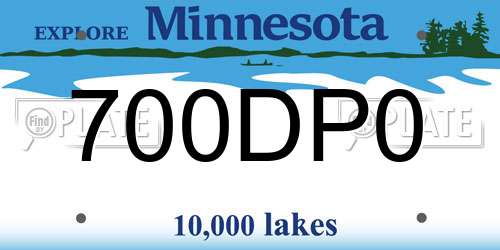 700DP0 Minnesota License Plate