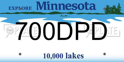 700DPD Minnesota License Plate