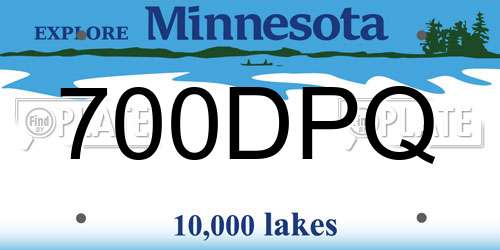 700DPQ Minnesota License Plate