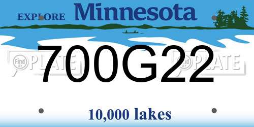700G22 Minnesota License Plate