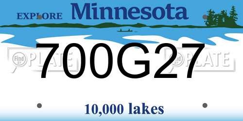 700G27 Minnesota License Plate