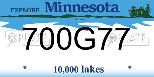 700G77 Minnesota License Plate