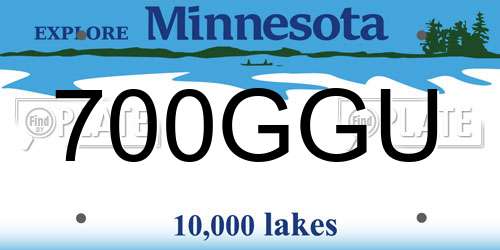 700GGU Minnesota License Plate