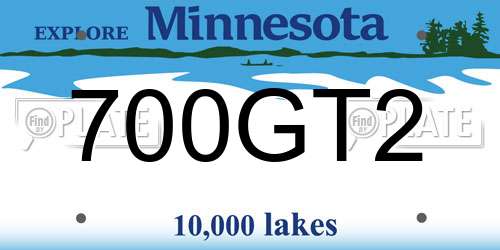 700GT2 Minnesota License Plate