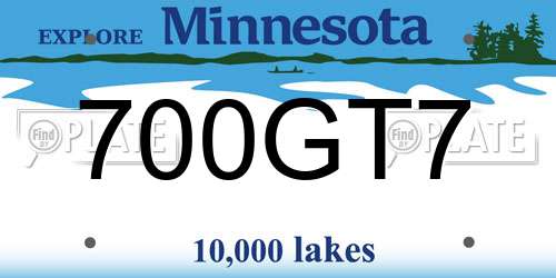 700GT7 Minnesota License Plate