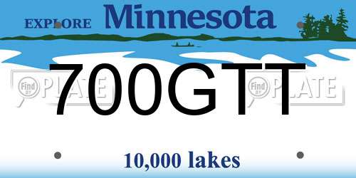 700GTT Minnesota License Plate