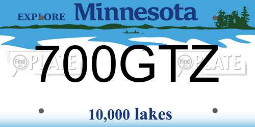 700GTZ Minnesota License Plate