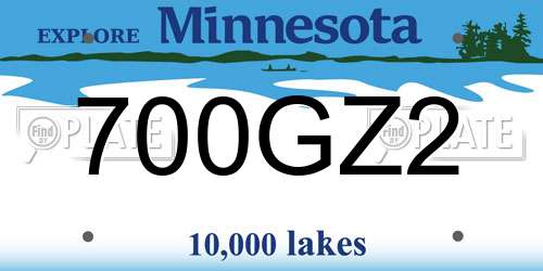 700GZ2 Minnesota License Plate