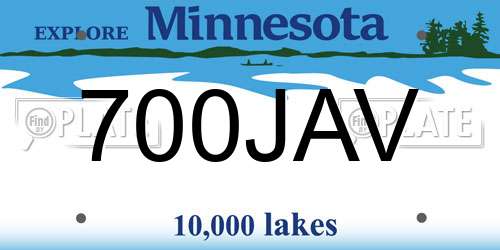 700JAV Minnesota License Plate