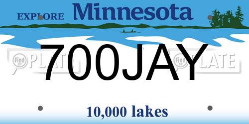 700JAY Minnesota License Plate