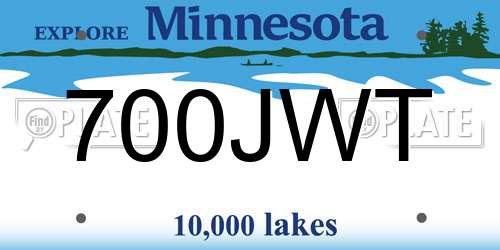 700JWT Minnesota License Plate