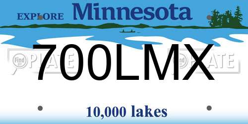 700LMX Minnesota License Plate