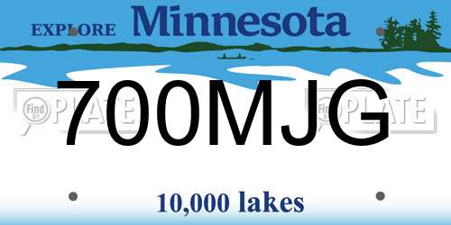 700MJG Minnesota License Plate