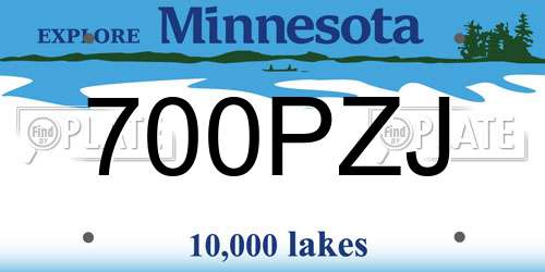 700PZJ Minnesota License Plate