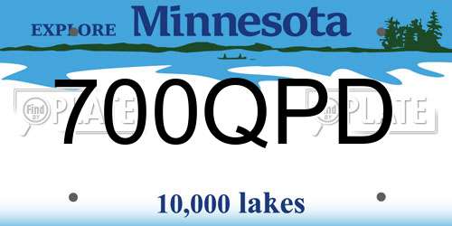 700QPD Minnesota License Plate