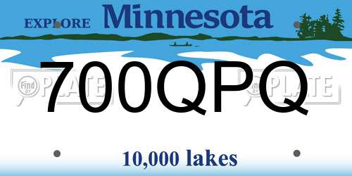 700QPQ Minnesota License Plate