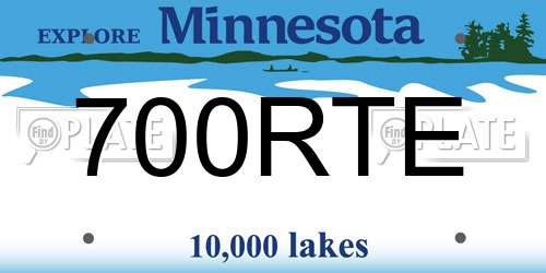 700RTE Minnesota License Plate