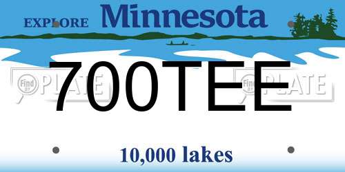 700TEE Minnesota License Plate