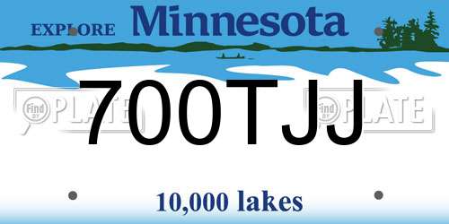 700TJJ Minnesota License Plate