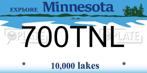 700TNL Minnesota License Plate