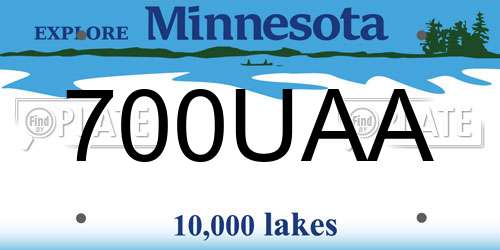 700UAA Minnesota License Plate
