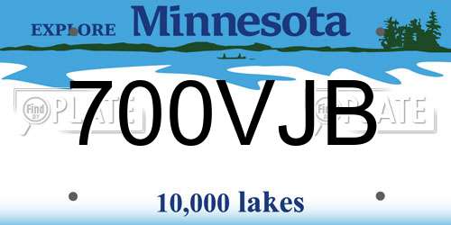 700VJB Minnesota License Plate