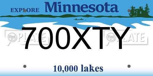 700XTY Minnesota License Plate