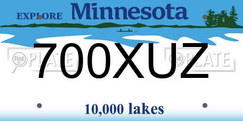 700XUZ Minnesota License Plate