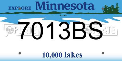 7013BS Minnesota License Plate