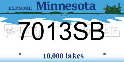 7013SB Minnesota License Plate