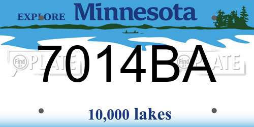 7014BA Minnesota License Plate