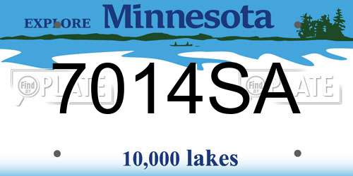7014SA Minnesota License Plate