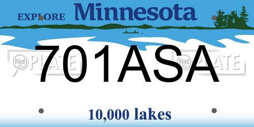 701ASA Minnesota License Plate