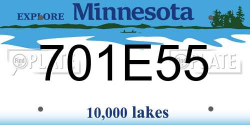 701E55 Minnesota License Plate