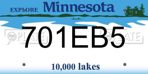 701EB5 Minnesota License Plate