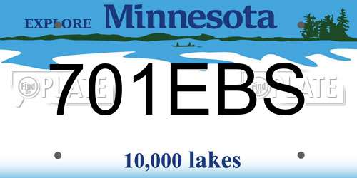 701EBS Minnesota License Plate