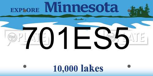 701ES5 Minnesota License Plate