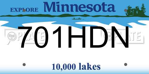 701HDN Minnesota License Plate