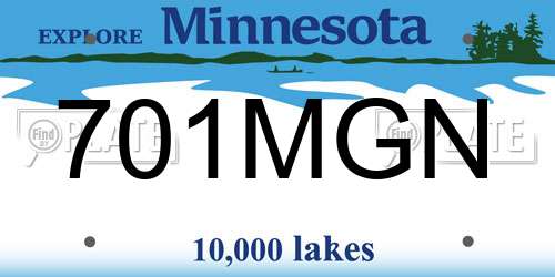 701MGN Minnesota License Plate