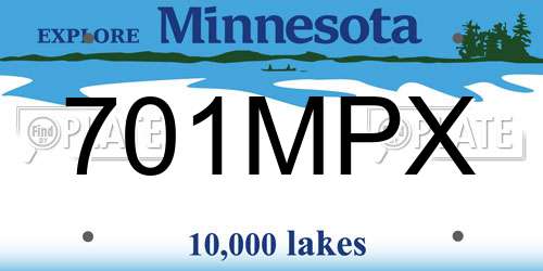701MPX Minnesota License Plate