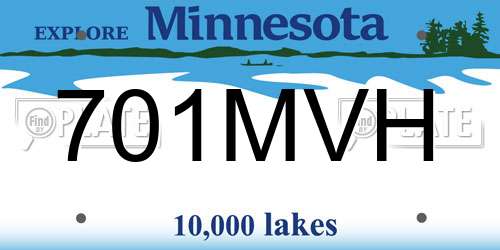 701MVH Minnesota License Plate
