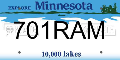 701RAM Minnesota License Plate