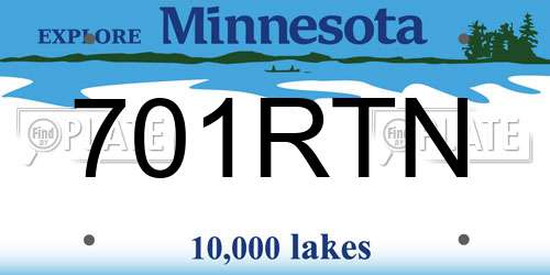 701RTN Minnesota License Plate