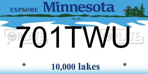701TWU Minnesota License Plate
